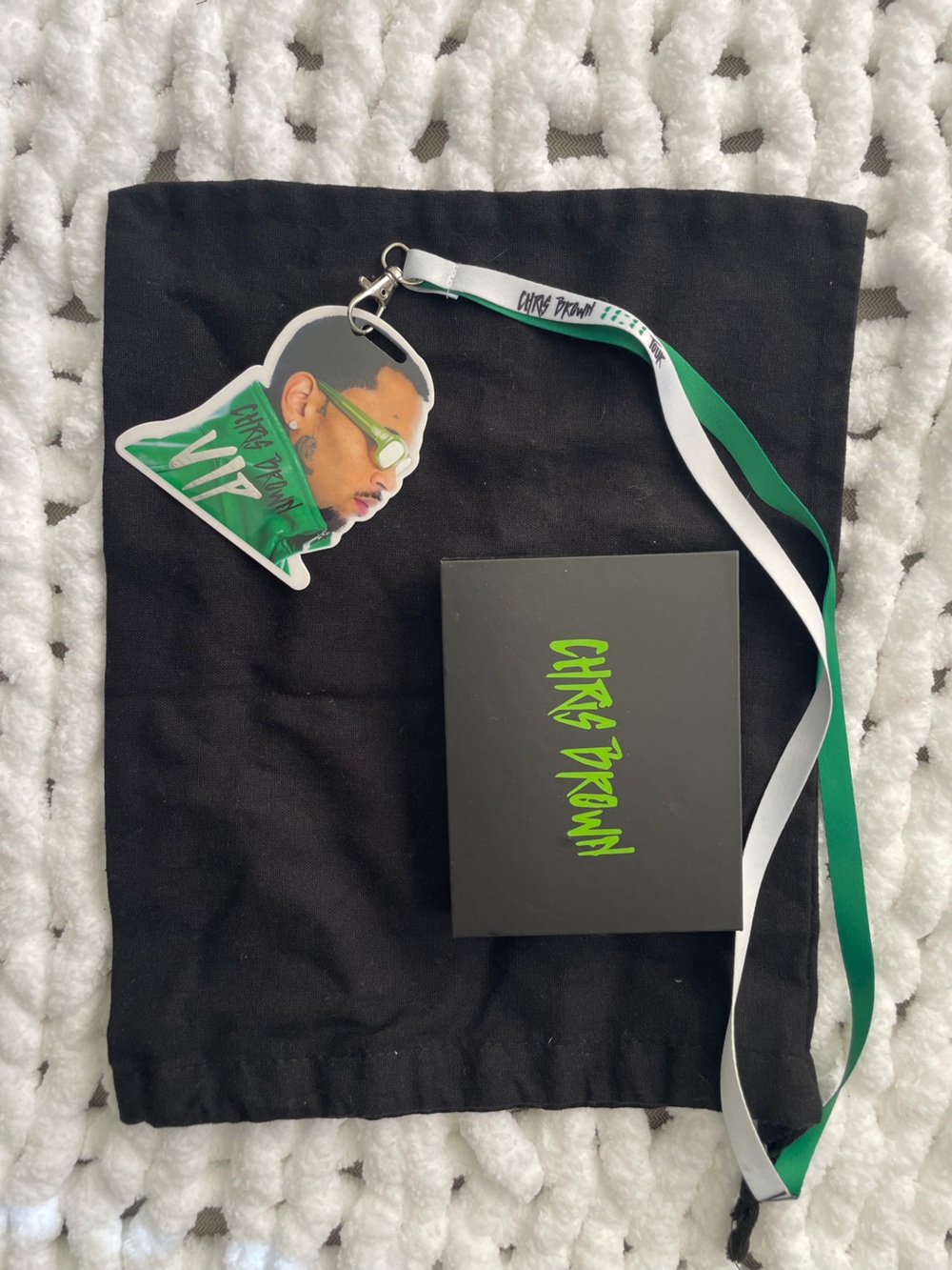 Chris Brown VIP Lanyard & Black Box - Neon Green Accents